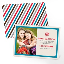 Seasonal Stripes -- Happy Hanukkah Cards