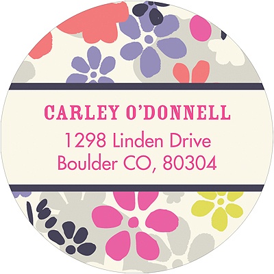 Monogram Blossoms -- Flower Address Labels
