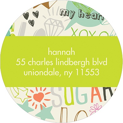 Doodle Charm -- Round Return Address Labels