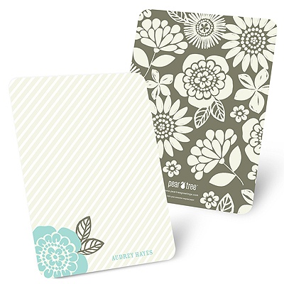 From Stripes to Flowers -- Personalized Stationery Note Cards