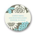 Flower Bunches -- Round Return Address Labels