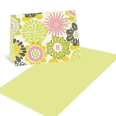 Retro Monogram Wallpaper -- Retro thank you Cards