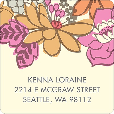 Bordered Blossoms -- Vintage Address Labels