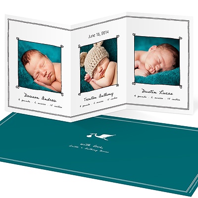 Special Delivery -- Triplet Photo Birth Announcements