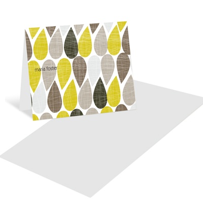 Textured Drops -- Personalized Folded Note Cards
