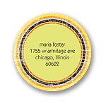 Cross Stitching -- Round Return Address Labels