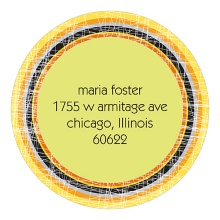 Cross Stitching -- Round Return Address Labels