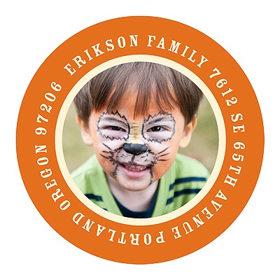 Go Round the Photo -- Halloween Return Address Labels
