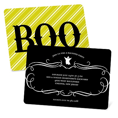 Striped Scare -- Custom Halloween Invitations