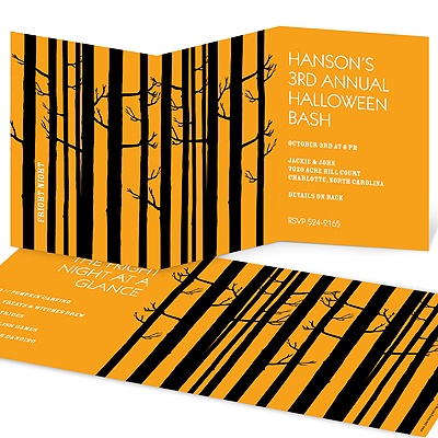 Among the Trees -- Adult Halloween Party Invitations