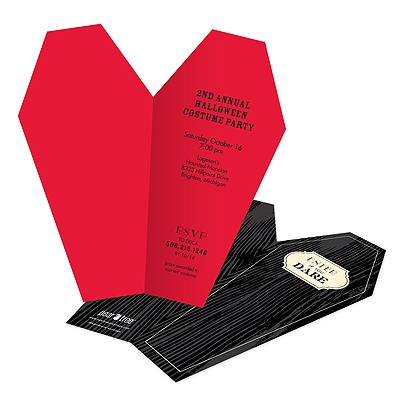 Open Coffin -- Halloween Costume Party Invitations