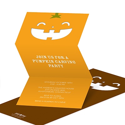 Pumpkin Cut-out -- Creative Halloween Party Invitations