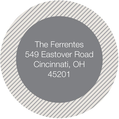 Circled Stripes -- Personalized Round Address Labels