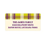 Purple Plaid -- Halloween Address Labels