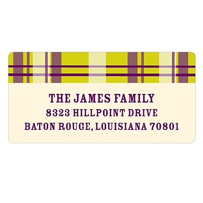 Purple Plaid -- Halloween Address Labels