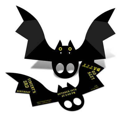 Batty Birthday -- Halloween Birthday Party Invitations