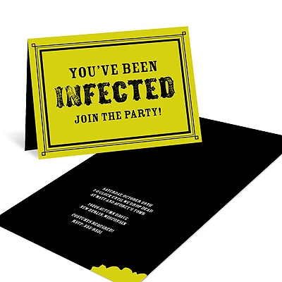 Infected with Fright -- Vintage Halloween Invitations