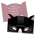 Black Cat Mask -- Personalized Halloween Birthday Invitations