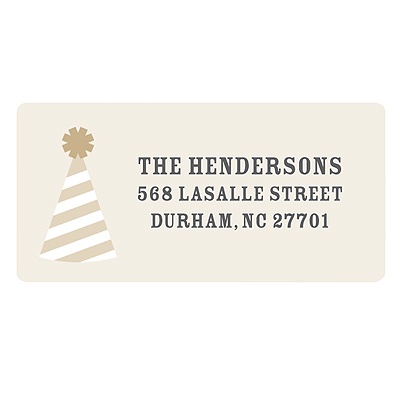 Perfect Party Hat -- Holiday Return Address Labels
