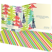 Patterned Holiday Trees -- Holiday Business Greeting Cards