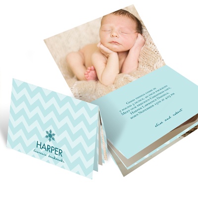Creative Baby Booklet -- Holiday Photo Birth Announcements