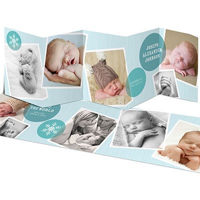 Photo Storybook for a Boy -- Holiday Winter Birth Announcements