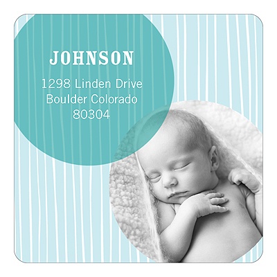 THE GOLDEN TICKET -- BOY PHOTO BIRTH ANNOUNCEMENT, 2in. x 4in. Folded Holiday Card