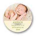 Modest Baby Photo Display -- Round Christmas Address Labels