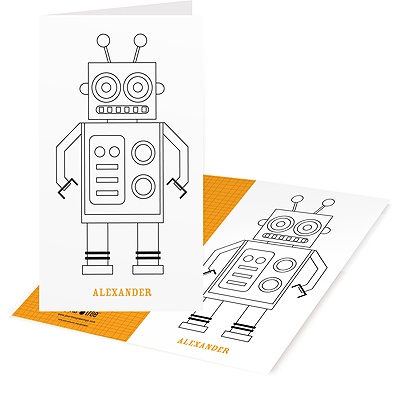 Fill-in Robot -- Kids Coloring Cards