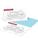 Fire truck on the Move -- Coloring Cards