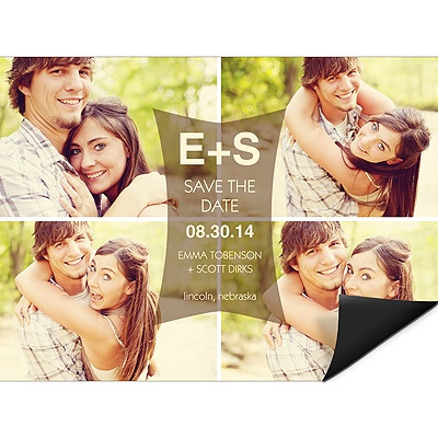 Modern Photo Collage Magnet -- Unique Save the Date Magnets