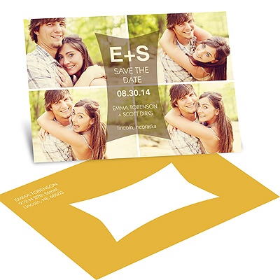 Modern Photo Collage -- Wedding Save the Date Postcards