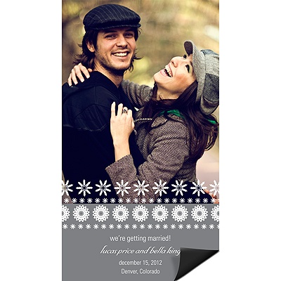 Stamped Snowflakes -- Winter Save the Date Magnets
