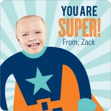 Starry Super Hero -- Valentine's Day Personalized Stickers