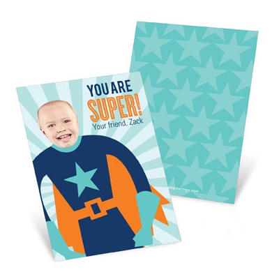 Starry Super Hero --  Valentine's Day Cards for Kids