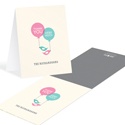 Boy Girl Balloons -- Personalized Baby Thank You Notes