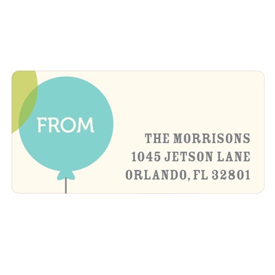 Floating Balloons -- Baby Address Labels