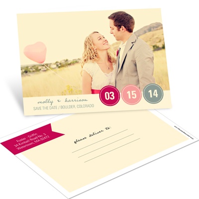 Circle the Date Horizontal Photo -- Save the Date Postcards