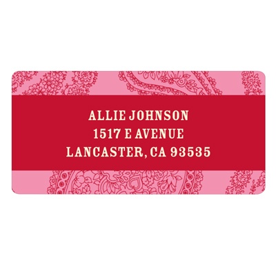 Pink Paisley -- Valentine Address Labels