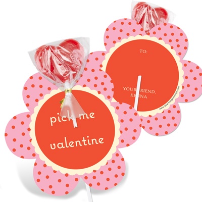 Polka Dot Petals -- Valentine's Day Candy Cards