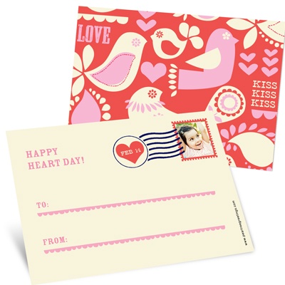 Kissed Photo Stamp -- Kids Vintage Valentine Postcards