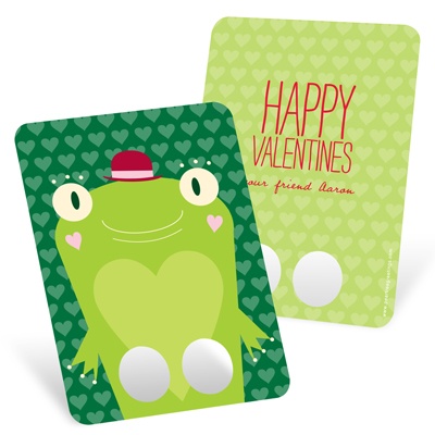 Kids Frog FInger Puppet -- Unique Valentines Day Cards