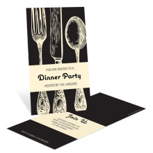 Stylish Silverware -- Dinner Party Invitations