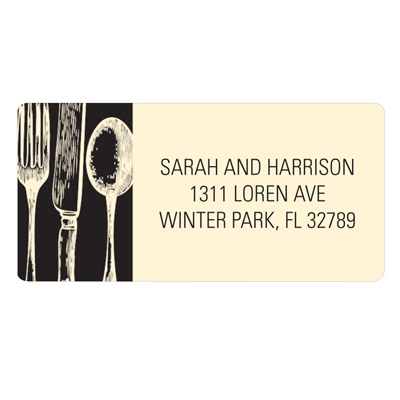 Stylish Silverware -- Unique Return Address Labels