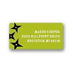 Flying Stars in Green -- Kids Return Address Labels
