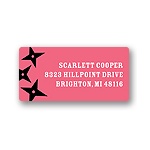 Flying Stars in Pink -- Kids Return Address Labels