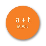 Modern Monogram Pairing -- Wedding Favor Stickers