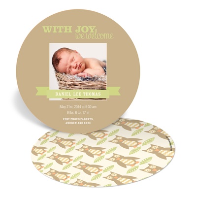 Look Whoo's Arrived -- Owl Birth Announcements