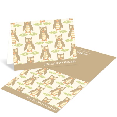 Vintage Owl Pattern -- Adoption Thank You Cards