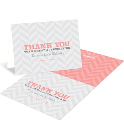 Chic Chevron Stripes -- Trendy Thank You Cards